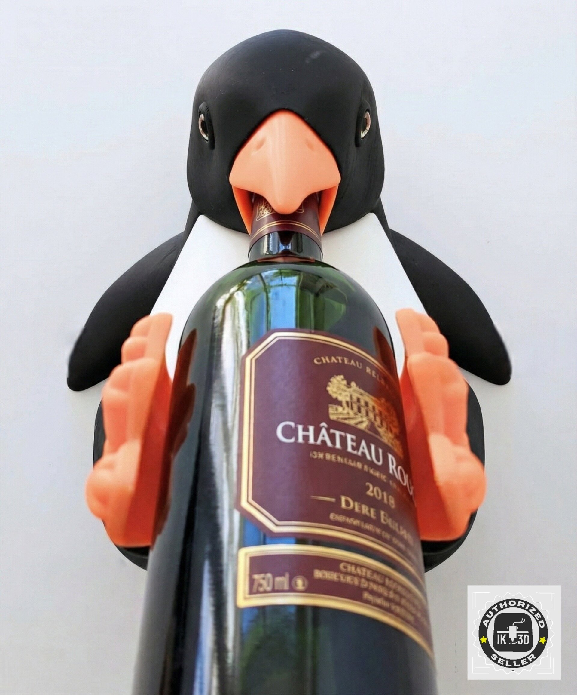 Soporte de Vino "Pingüino Sediento" – Diseño Exclusivo de IK3D - 2