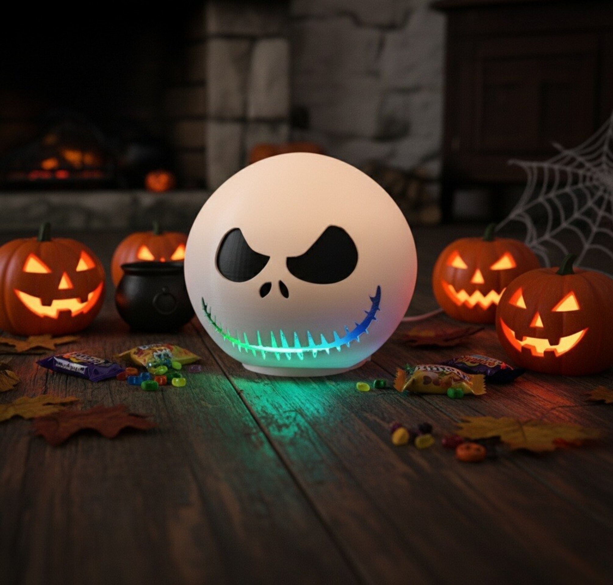 Soporte decorativo inspirado en Jack Skellington para tu Echo Dot 4ª y 5ª - 3